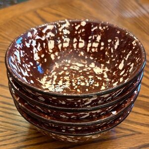 Stangl Town and Country Brown Sponge Ware bowl- 4 bowls